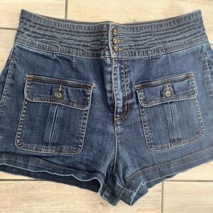 Life in Progress High Waist Blue Denim Shorts